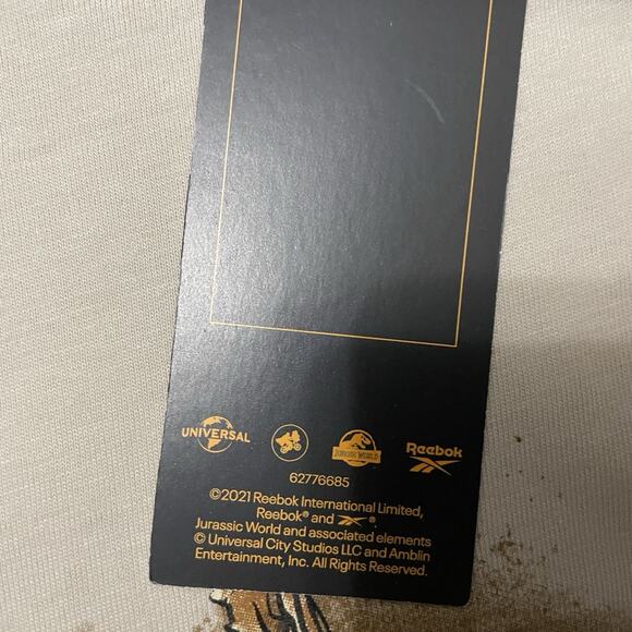 Reebok Jurassic World Stucco Tyrannosaurus Rex Fossil Brown Mens XL Shirt NEW - Picture 7 of 11